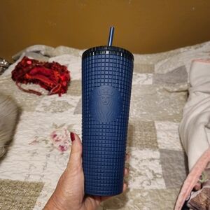 Starbucks Blue Textured Tumbler with Straw